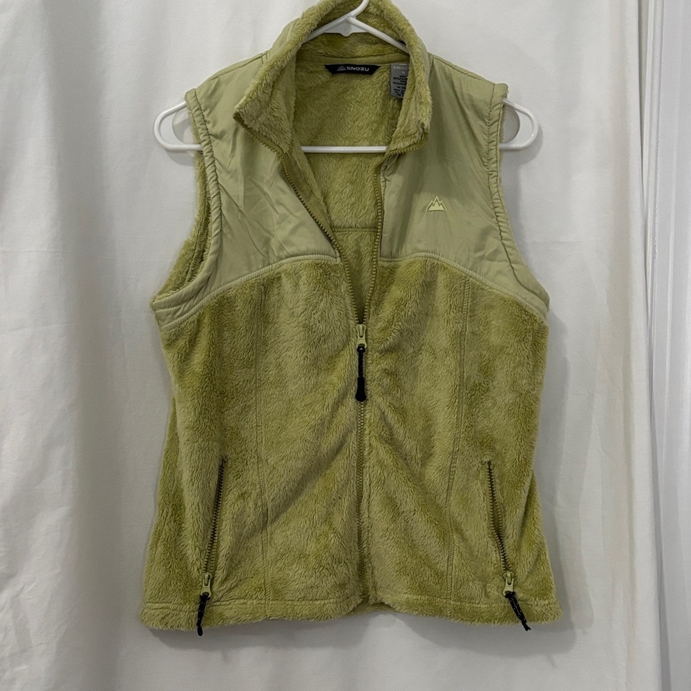 Snozu Women's Light Green Soft Fleece Vest M